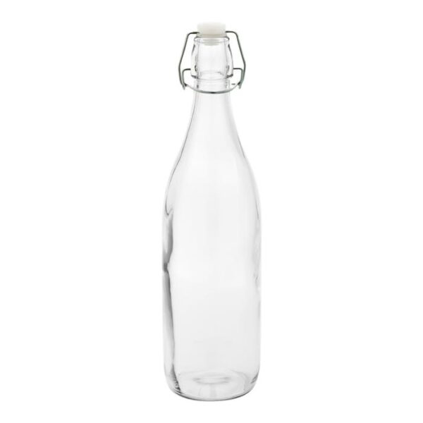 1 Litre Clear Glass Flip Top Bottle iBrew Singapore Homebrewing Equipment